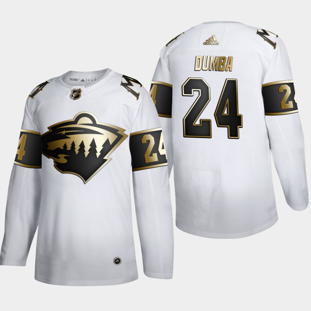 Minnesota Wild #24 Matt Dumba Men Adidas White Golden Edition Limited Stitched NHL Jersey->minnesota wild->NHL Jersey